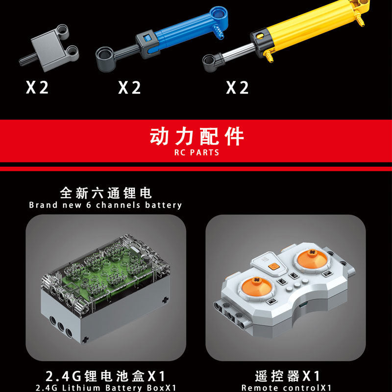 Mould King 17023 Technic Series Pneumatic Forklift Building Blocks 3963pcs Bricks Toys Ship From China