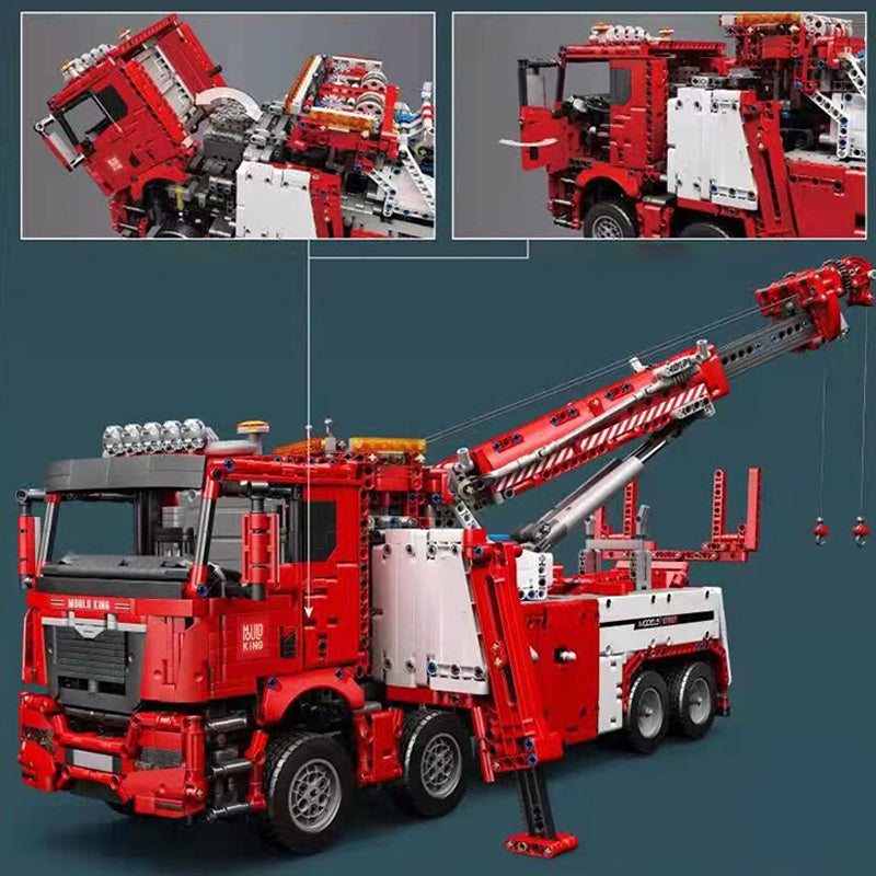 Mould King 17027 Motor Fire Rescue Vehicle Red Truck Technical 4883pcs Building Block Brick From China Delivery.