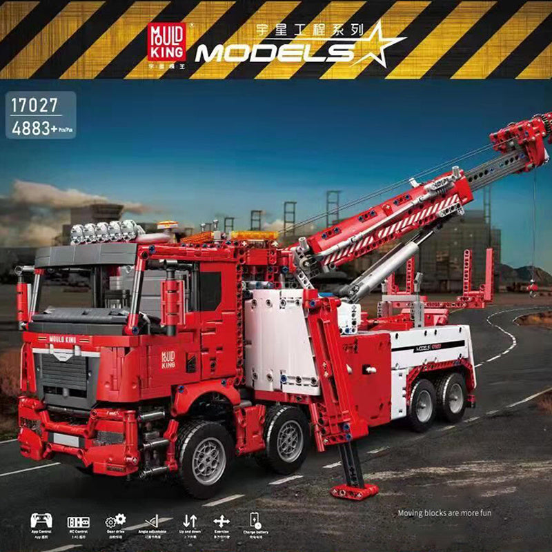 Mould King 17027 Motor Fire Rescue Vehicle Red Truck Technical 4883pcs Building Block Brick From China Delivery.