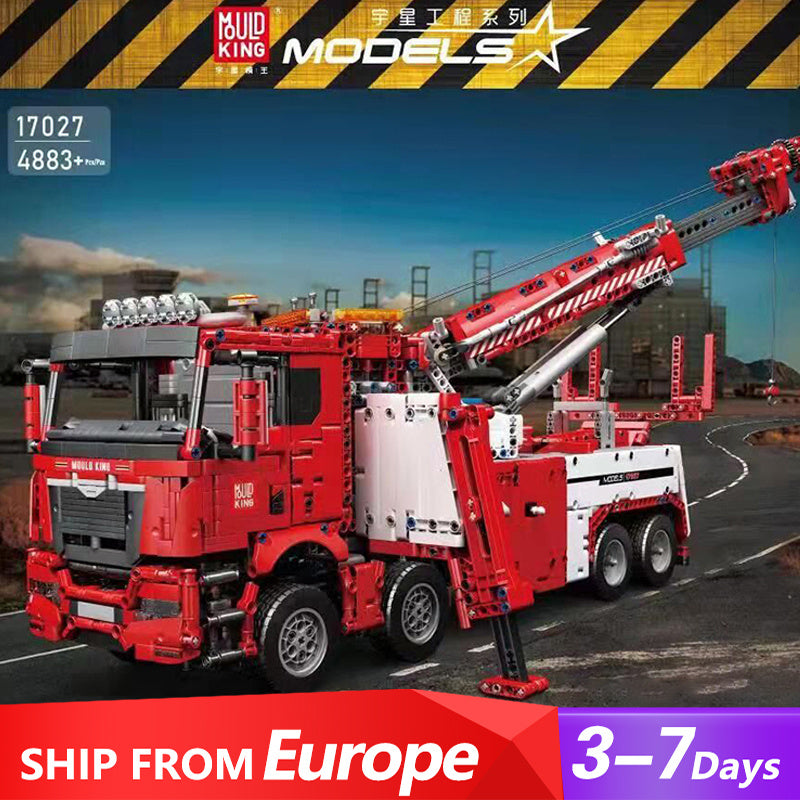 Mould King 17027 Motor Fire Rescue Vehicle Red Truck Technical 4883pcs Building Block Brick From Europe 3-7 Days Delivery.