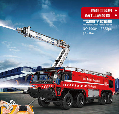 Mould King 19004 MOC Airport Crash Tender With RC Motor Function Car Toys Building Blocks 6653pcs Bricks ship from China.