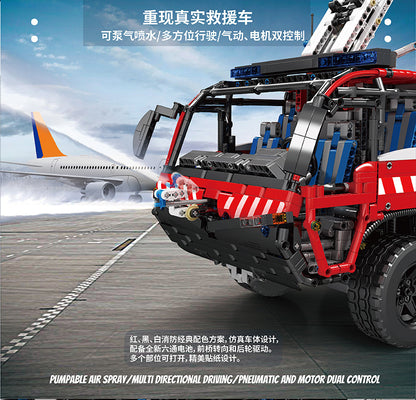 Mould King 19004 MOC Airport Crash Tender With RC Motor Function Car Toys Building Blocks 6653pcs Bricks ship from China.