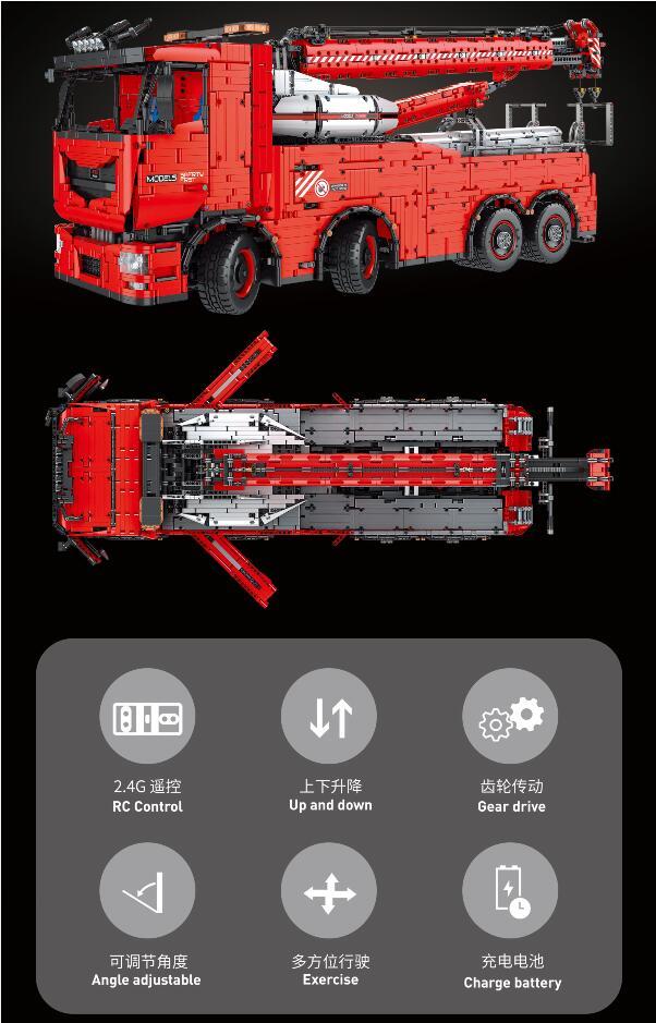 Mould King 19008 High-tech Series Motorized  Assembly Crane Toys Building Blocks High-Tech Car MOC-29848 Ship From China