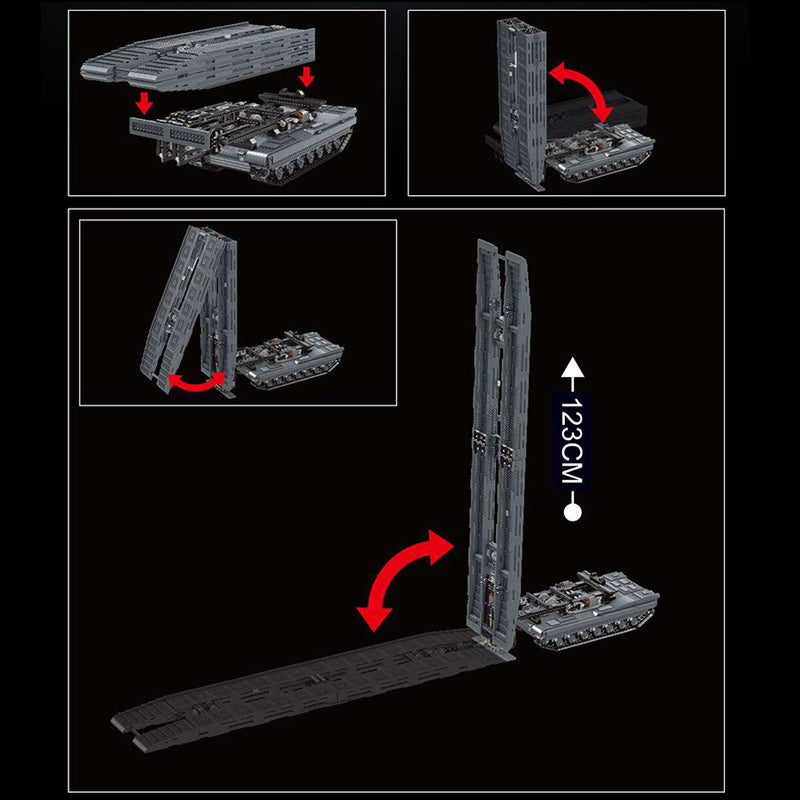 Mould King 20002 Technic Remote Control Ultimate Abrams with Bridge Layer AVLB Building Blocks 2388pcs Bricks From China Delivery.