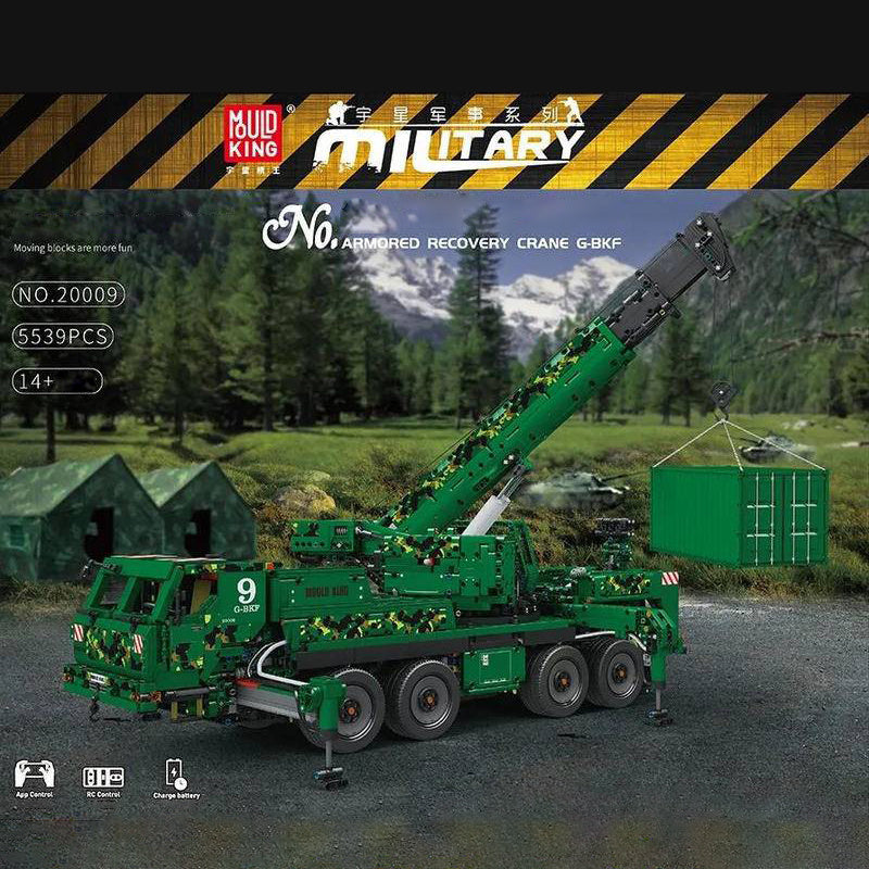 Mould King 20009 Moc Technic Armored Recovery Crane G-BKF Remote Control 5539pcs Bricks Toys From China.
