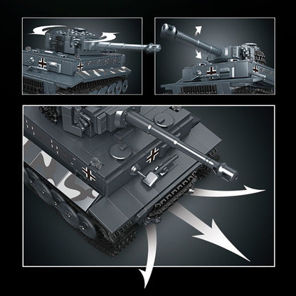 Mould King 20014 Military Remote Control Tiger Tank Building Blocks 800±pcs Bricks Toy From China Delivery.