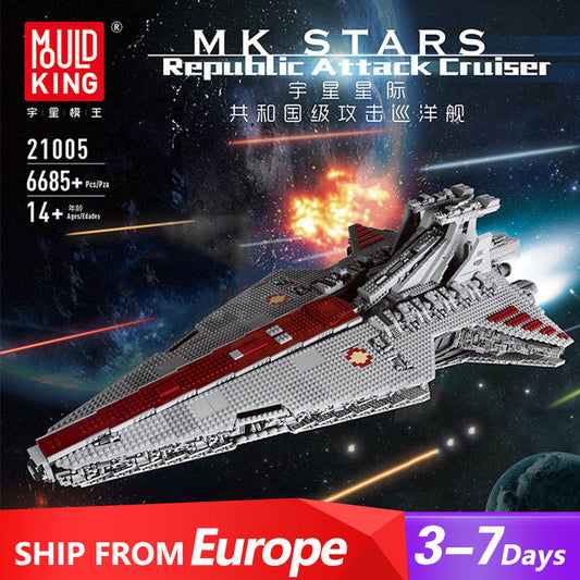 Mould King 21005 Star Wars Venator-class Republic Attack Cruiser Building Blocks 5458pcs Bricks Toys From Europe 3-7 Days Delivery