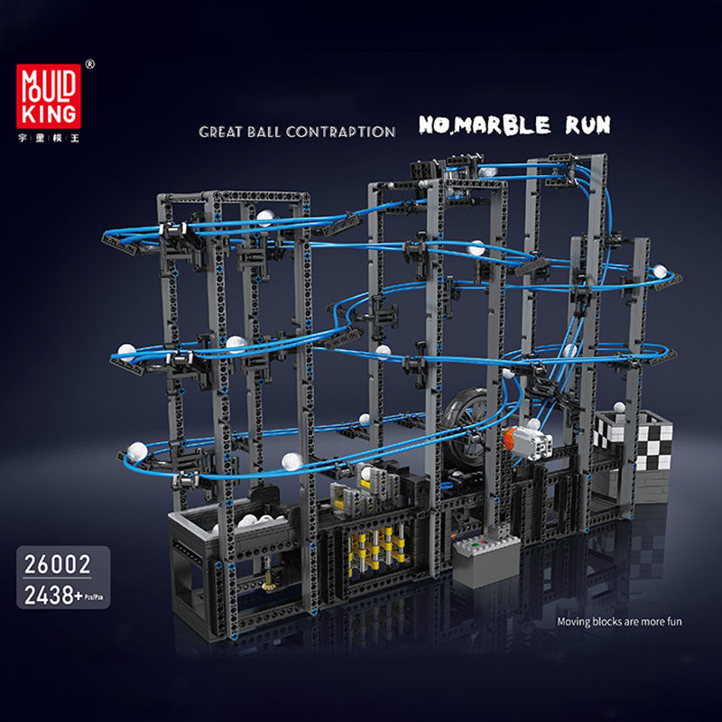 Mould King 26002 Technic Motor Great Ball Contraption：Marble Run Building Blocks 2438pcs Bricks Toys From China Delivery.
