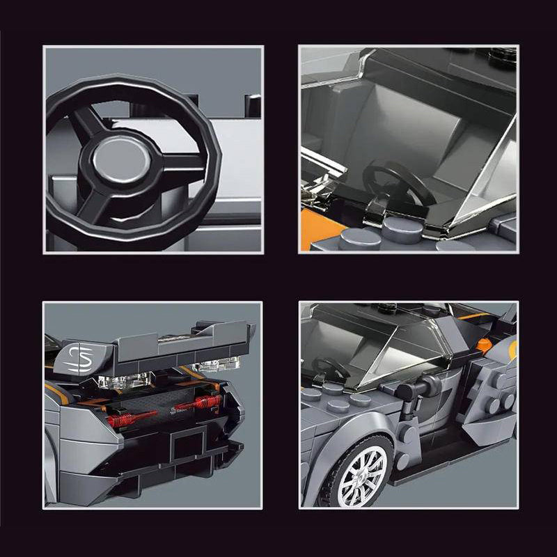 Mould King 27008 McLaren Senna Racers Speed Mini MOC Super Car Grey Building Block Brick 352pcs Ship from China