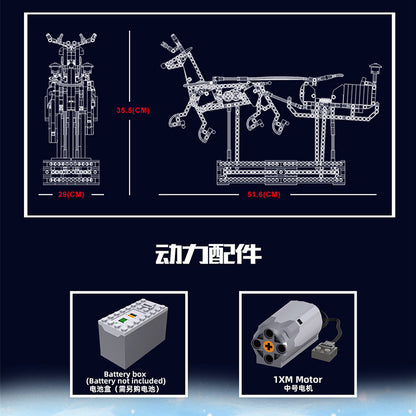 MouldKing 10010 788Pcs Christmas Series Sleigh Reindeer Electric Version Assembled Model Building Block Toy Gift Ship From China