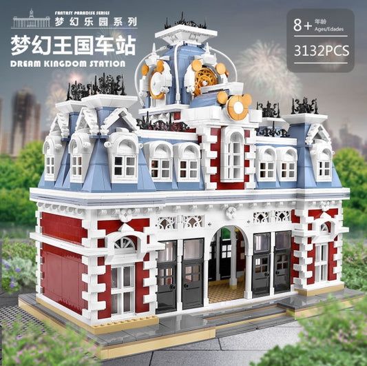 MOULDKING 11004 Street View Creator Series Dream Kingdom Station Model Building Blocks 3132pcs Bricks For Children Toys From China