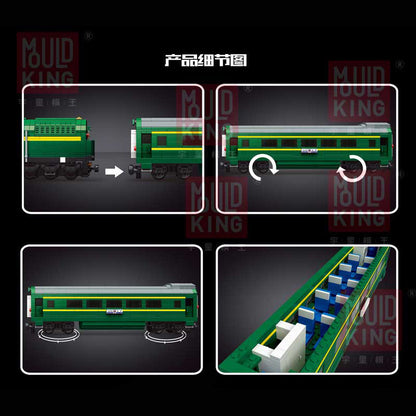 MOULDKING 12001 Technic Railway Series Harmony Remote Control Electric Train Boy Puzzle Building Block 2086pcs Bricks Toy From China