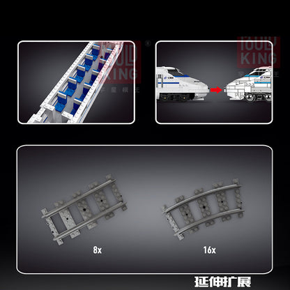 MOULDKING 12002 Technic Railway Series World Railway CRH2 High-speed Train Assembly Building Block 1808pcs Bricks Toy From China