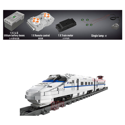 MOULDKING 12002 Technic Railway Series World Railway CRH2 High-speed Train Assembly Building Block 1808pcs Bricks Toy From China