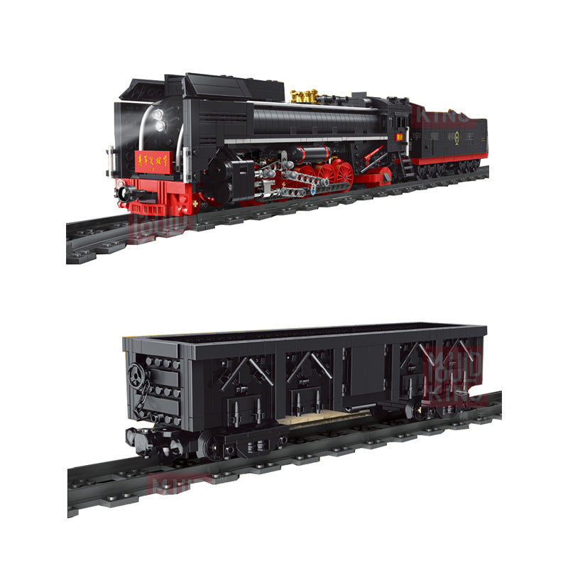 MOULDKING 12003 Technic Railway Series QJ Steam Locomotives Gondola Assembly Building Block 1552pcs Bricks Toy Gift Model Set From China