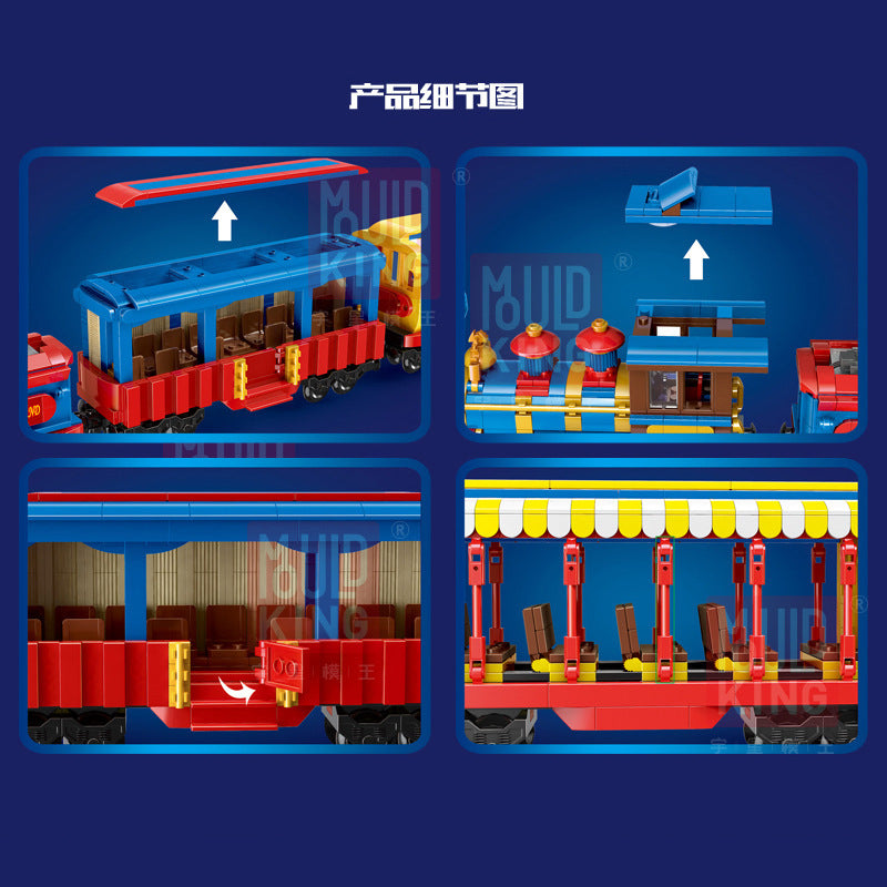 MOULDKING 12004 Paradise Series Fantasy Remote Control Electric Train Puzzle Assembly Building Block 1554pcs Bricks Toys From China