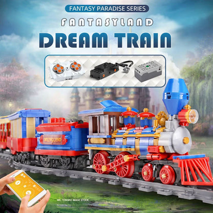 MOULDKING 12004 Paradise Series Fantasy Remote Control Electric Train Puzzle Assembly Building Block 1554pcs Bricks Toys From China