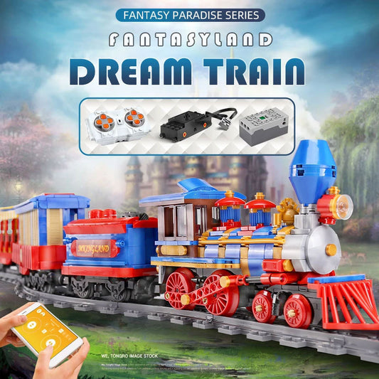 MOULDKING 12004 Paradise Series Fantasy Remote Control Electric Train Puzzle Assembly Building Block 1554pcs Bricks Toys From China