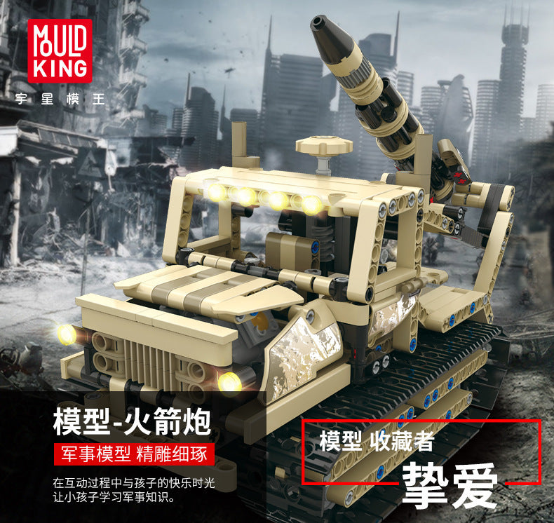 MouldKing 13012 Technic Series Tracked Armed Rocket Launcher APP Electric Remote Control Building Blocks 608pcs Brick Kids Toys  From China