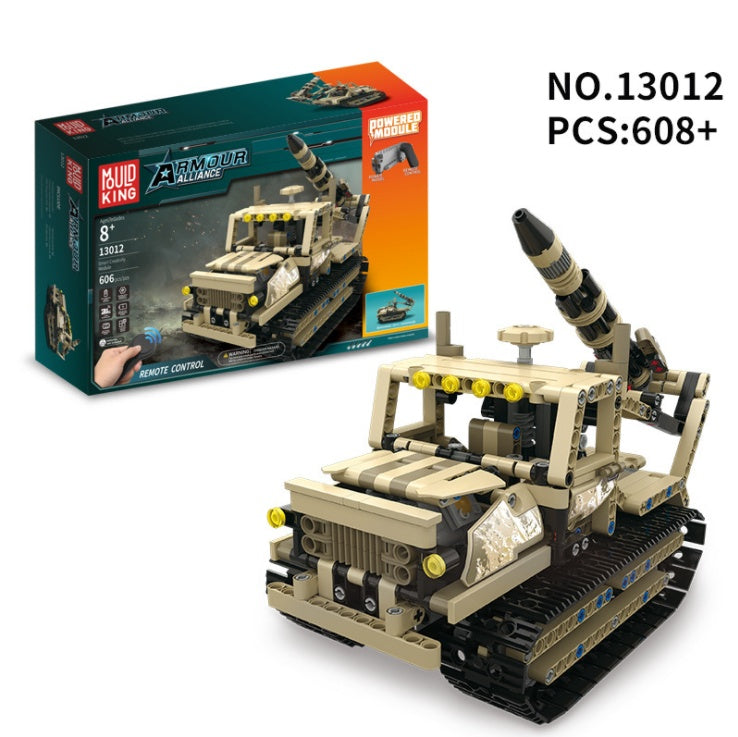 MouldKing 13012 Technic Series Tracked Armed Rocket Launcher APP Electric Remote Control Building Blocks 608pcs Brick Kids Toys  From China