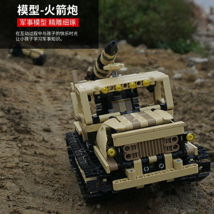 MouldKing 13012 Technic Series Tracked Armed Rocket Launcher APP Electric Remote Control Building Blocks 608pcs Brick Kids Toys  From China