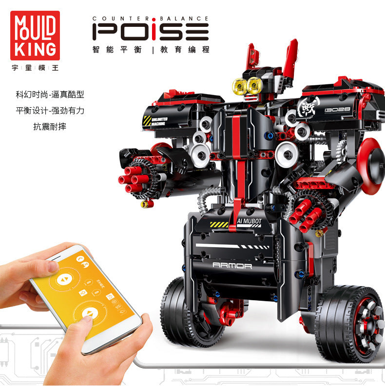 MouldKing 13027 13028 Technic Series Smart Balance Education Programming APP Electric Remote Control Building Blocks Brick toys From China
