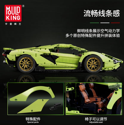 MOULDKING 13057 Technic Super Car Model Building Blocks 3819pcs Bricks APP Remote Control Children's Toys From China Delivery.