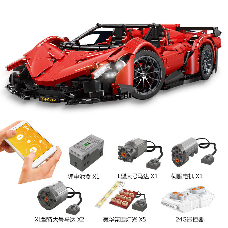 MOULDKING 13079 App RC Car MOC-10559  Veneno Roadster Motor Power Fit Technic Building Blocks Bricks Toys Gift for Children