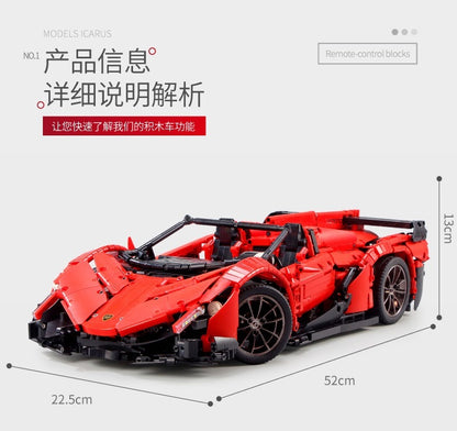 MOULDKING 13079 App RC Car MOC-10559  Veneno Roadster Motor Power Fit Technic Building Blocks Bricks Toys Gift for Children
