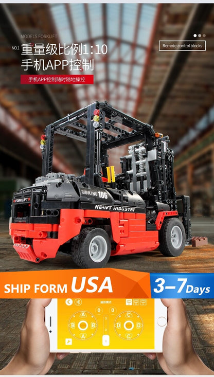 MOULDKING 13106  Technic APP RC Model The Forklift Truck 1719PCS Building Blocks Bricks for Children Assemble Car Christmas Toys