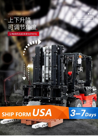 MOULDKING 13106  Technic APP RC Model The Forklift Truck 1719PCS Building Blocks Bricks for Children Assemble Car Christmas Toys