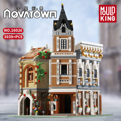 MouldKing 16026 Creator Series Afternoon Tea Restaurant Building Blocks 3039pcs Bricks Toys For Gift [with Light]