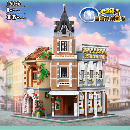 MouldKing 16026 Creator Series Afternoon Tea Restaurant Building Blocks 3039pcs Bricks Toys For Gift [with Light]