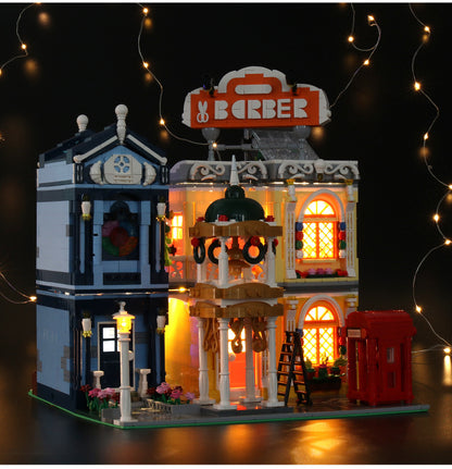 MOULDKING 16031 Street View Barber Shop In Town Model Building Blocks 2267pcs Bricks Toys Gifts From China