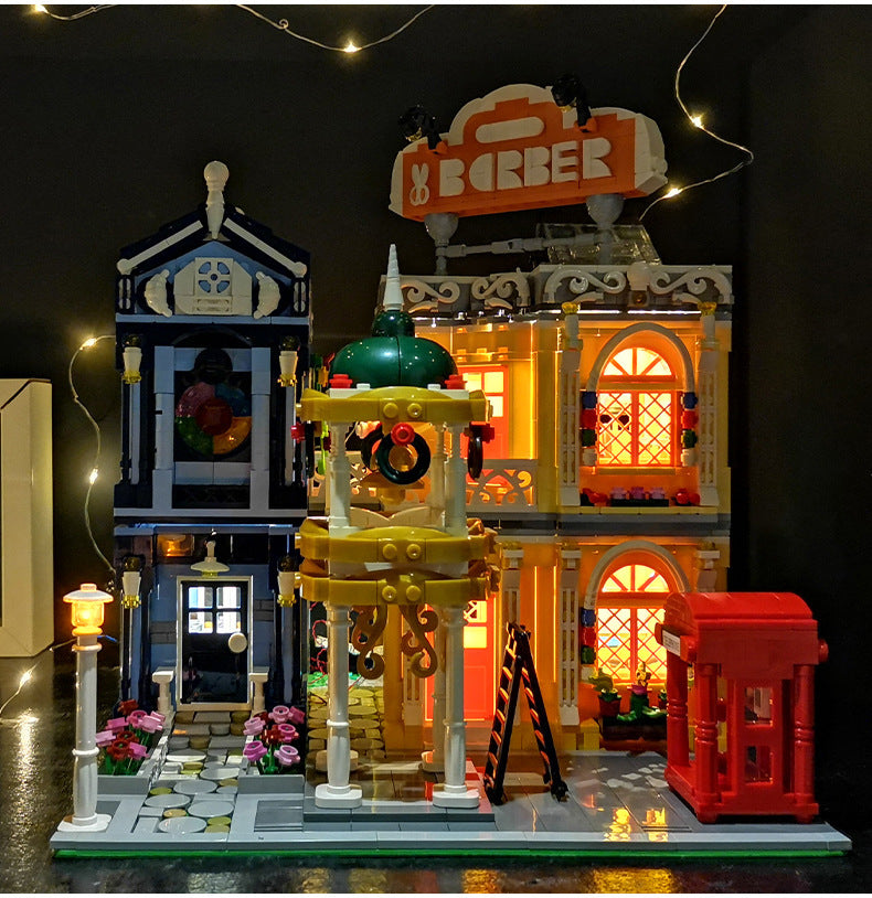 MOULDKING 16031 Street View Barber Shop In Town Model Building Blocks 2267pcs Bricks Toys Gifts From China