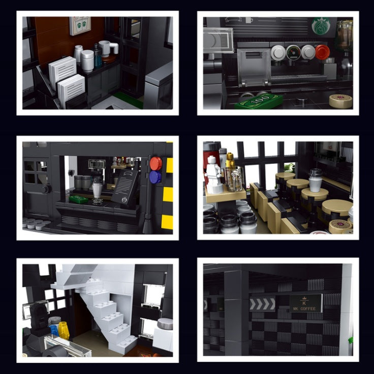 MouldKing 16036 Modern Cafe Modular  Coffee  Aovatown Series Modern Cafe Modular 2020 Building Blocks 2728pcs Bricks From China