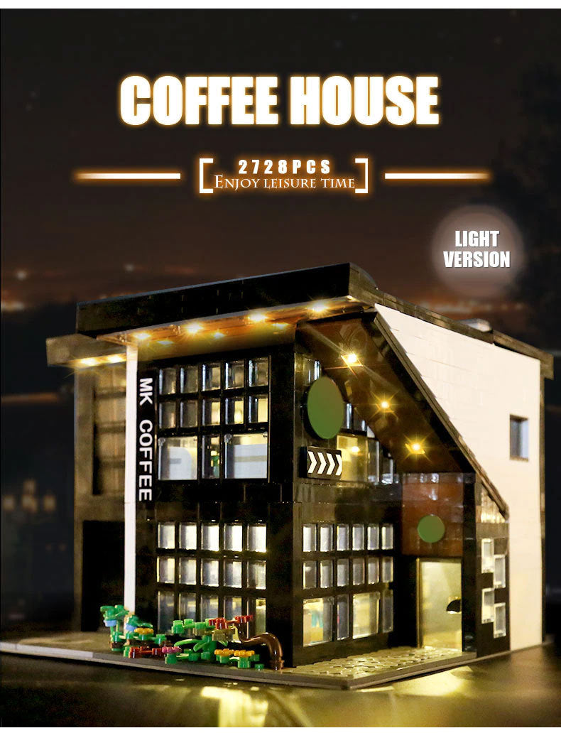 MouldKing 16036 Modern Cafe Modular  Coffee  Aovatown Series Modern Cafe Modular 2020 Building Blocks 2728pcs Bricks From China