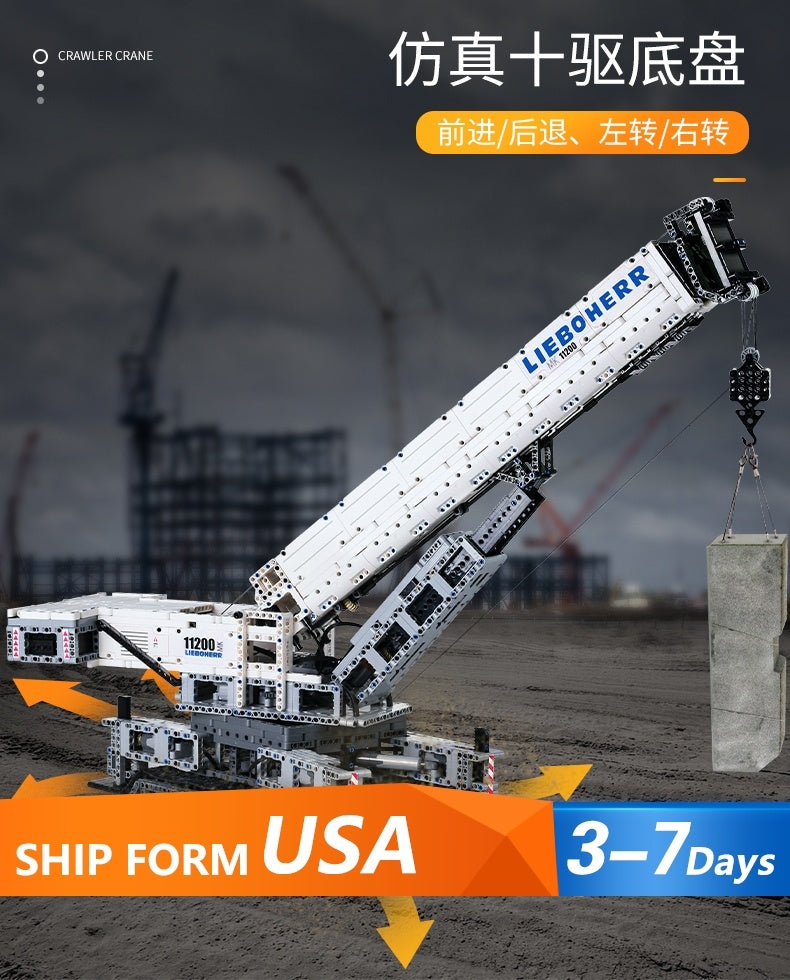 MOULDKING 17002  Technic Building Block Moc-20920 11200 Large Excavator Engineering Crane Remote Control DIY Toys Boy Gifts