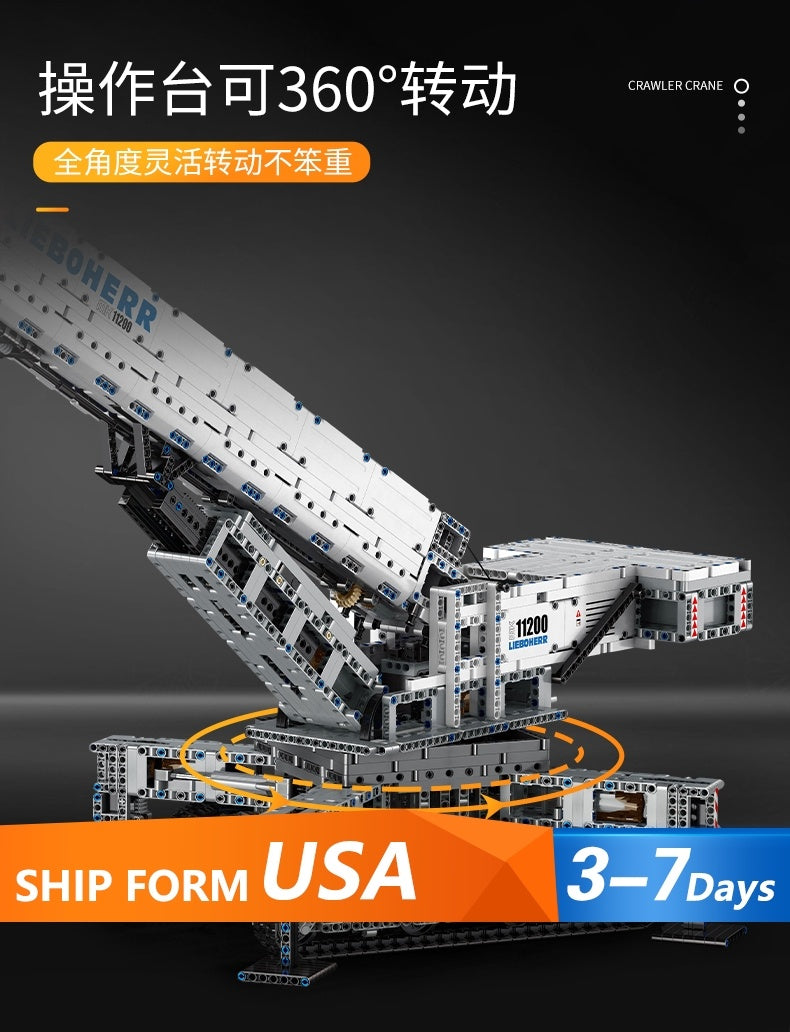 MOULDKING 17002  Technic Building Block Moc-20920 11200 Large Excavator Engineering Crane Remote Control DIY Toys Boy Gifts