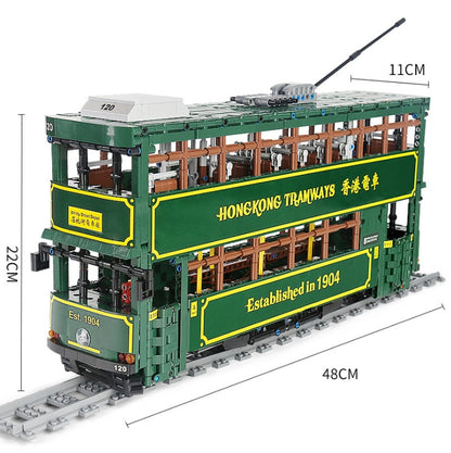 MouldKing KB120 2528pcs Hong Kong Nostalgic Tram Double Decker Bus BusBuilding Blocks Toy From China