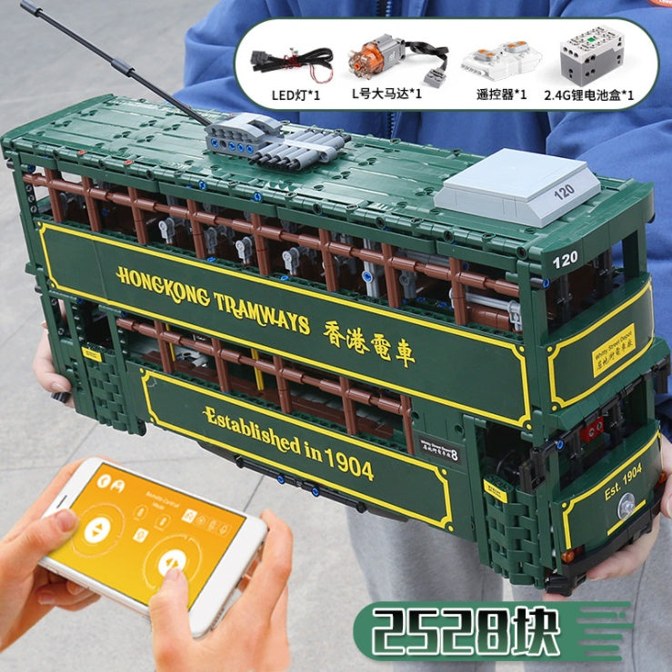 MouldKing KB120 2528pcs Hong Kong Nostalgic Tram Double Decker Bus BusBuilding Blocks Toy From China