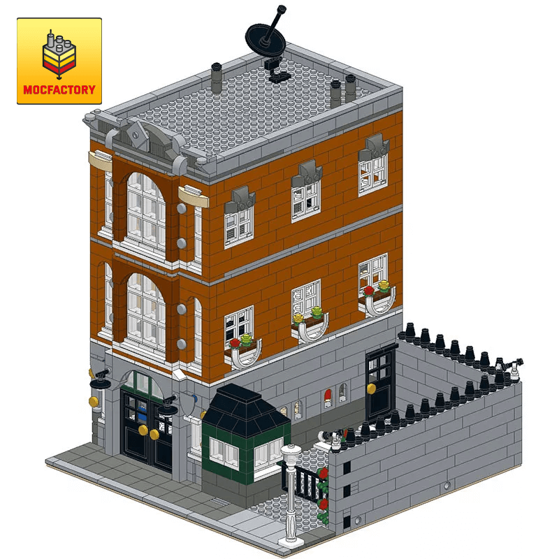 MOC-0201 Consulate-Town Hall Alternative-Modular Building by Brickcitydepot