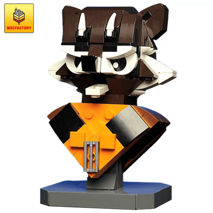 MOC-13297 Custom Rocket Raccoon Bust Super Hero by buildbetterbricks