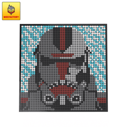 MOC-47595 Bad Batch LEGO Art Mosaic ? Hunter Star War by lego_marvel_skylines