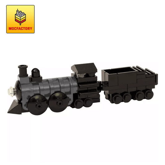 MOC 0208 Micro Steam Train Black by JKBrickworks