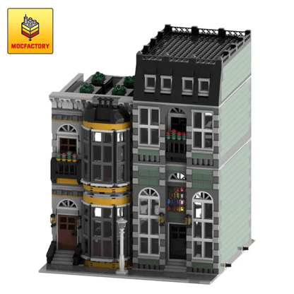 MOC-42028 Yellow and Green Modular Homes Modular Building by legosam36