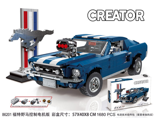 No Brand 86201 Ford Mustang Building Blocks 1680pcs Bricks Toy Gift Set Ship From China