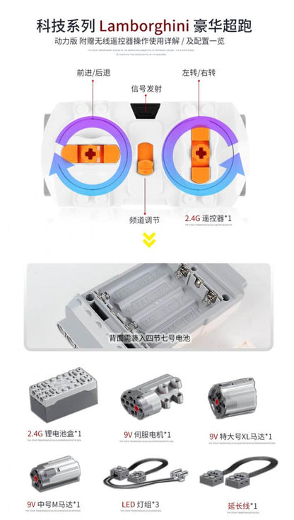 BUILO 1003 MOC 10559 Silver Lamborghini Veneno Roadster