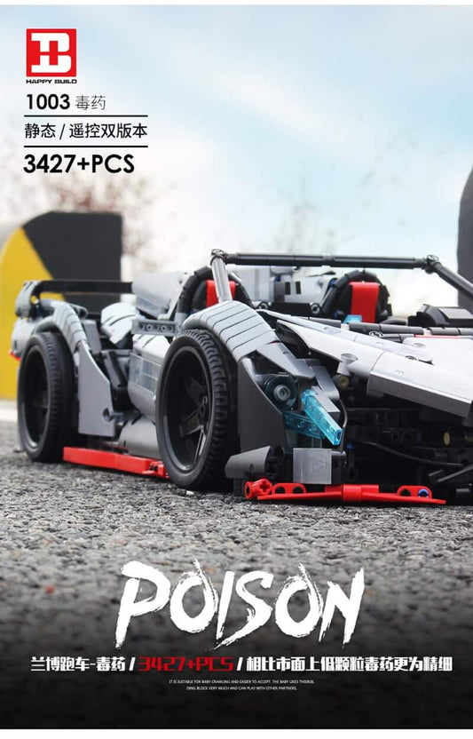 BUILO 1003 MOC 10559 Silver Lamborghini Veneno Roadster