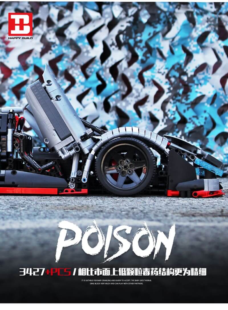 BUILO 1003 MOC 10559 Silver Lamborghini Veneno Roadster